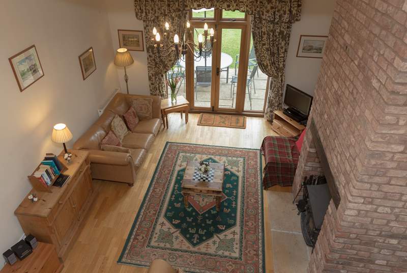 There is a really large living room - this is the view looking down from the mezzanine level where the master bedroom is situated.