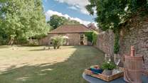 One of numerous lovely spots in the garden to relax and enjoy