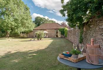 One of numerous lovely spots in the garden to relax and enjoy