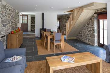 This is such a gorgeous room which leads out to the superb grounds through the patio doors.