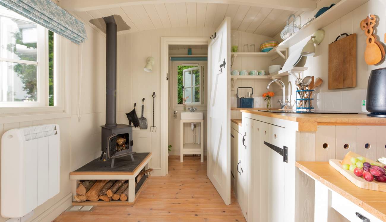 The warming wood-burner will keep you toasty during those out of season escapes. 