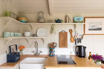 The kitchen is fully equipped with everything you will need including a toaster, kettle, two-ring hob, combination oven and fridge.
