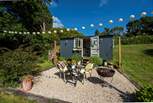 Cook up a scrummy supper on the fire-pit barbecue.