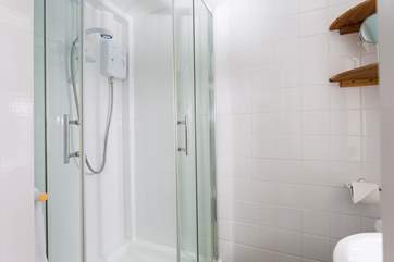 The shower-room with corner shower.