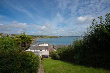Looking from the garden out over Gerrans Bay.