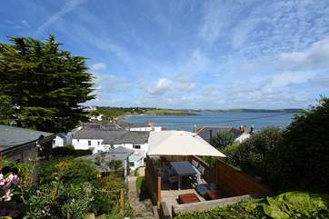 Looking down from the top of the steep garden.