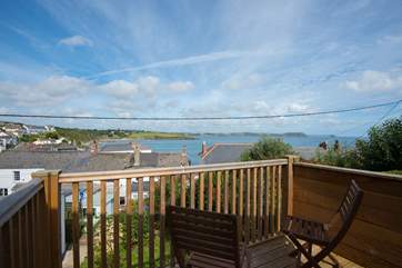 The deck is safely fenced but take care with children in the garden as it is steep.