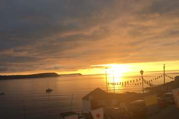 Sunset over the bay.