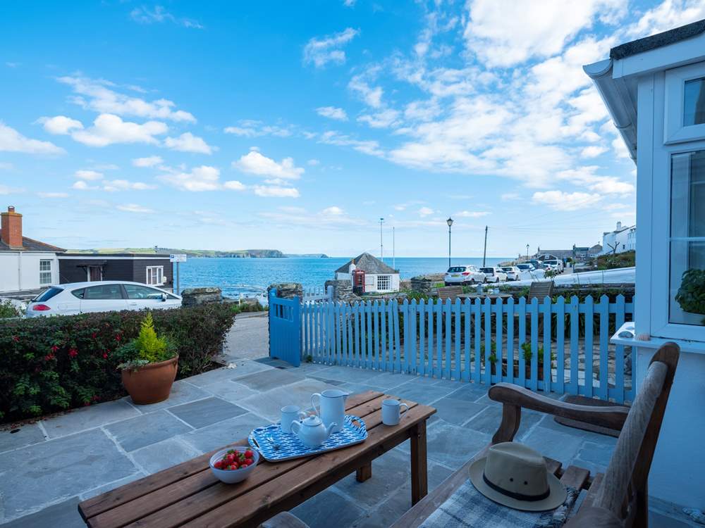 The stunning view towards Nare head and Gull rock from the front of the cottage.