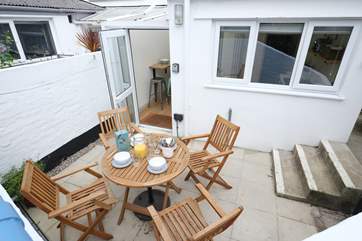 The courtyard outside the kitchen.