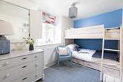 The bespoke captain's bunk-beds in the second bedroom.