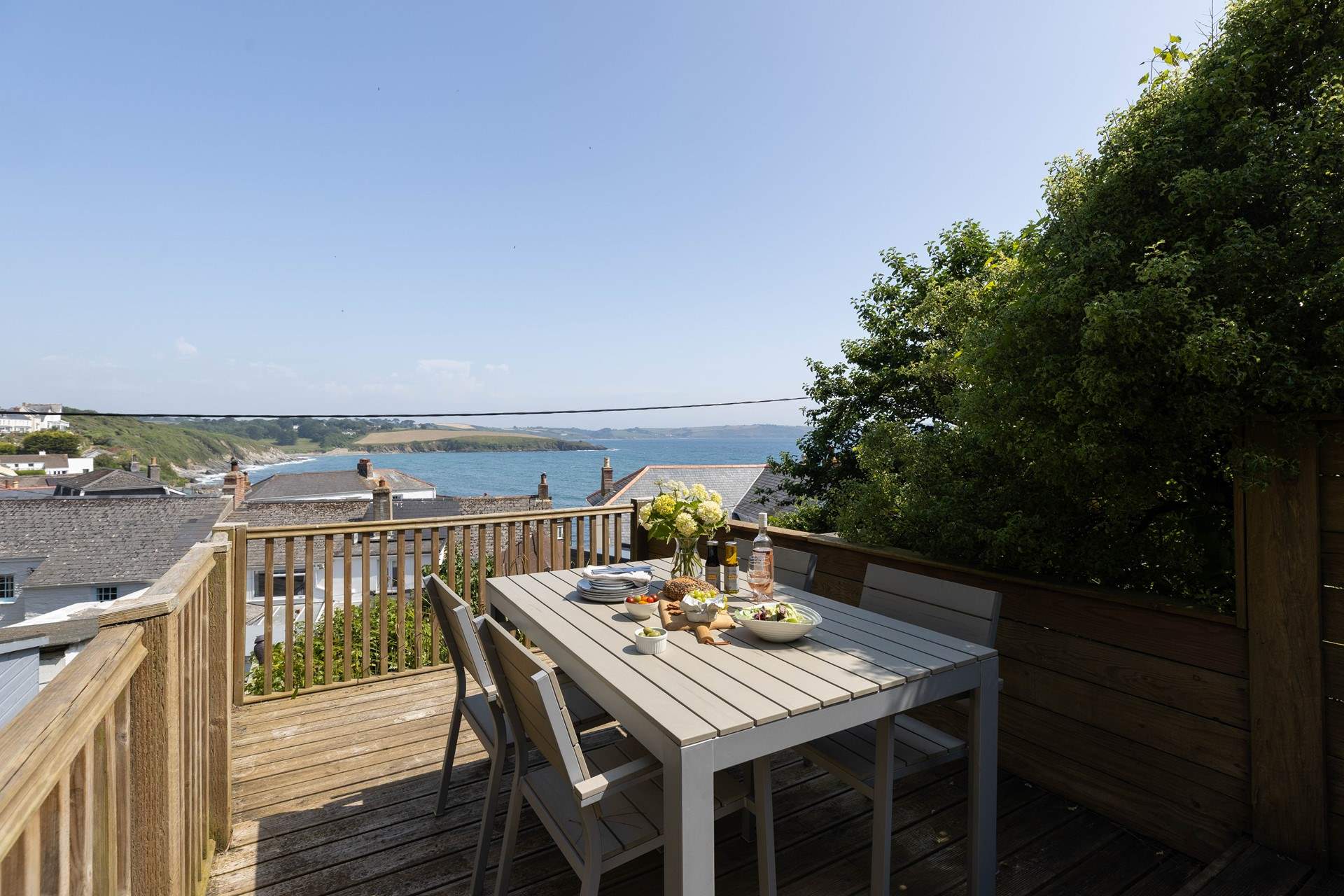 Fabulous views from the top deck in the garden.
