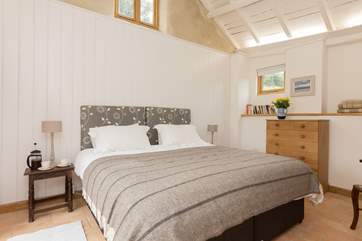 Bedroom 2 is up three steps and has a super-king size 6ft bed, which can be made up as two single beds.