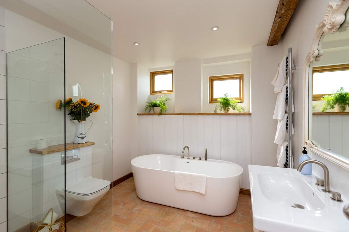 Even the bathroom is stunning.