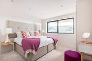 This gorgeous bedroom has a super-king double bed which can also be made up as two 3ft single beds. (There are now blinds at the windows).