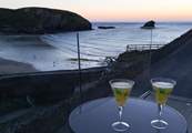 Drinks on the balcony at sunset.