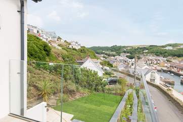 Looking over the garden and down to the village from your elevated balcony view.
