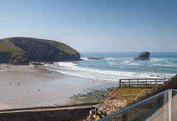 Quite the view of Portreath from the balcony.