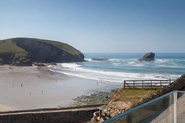 Quite the view of Portreath from the balcony.
