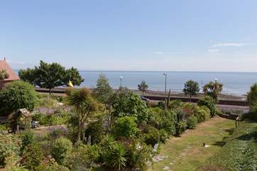 This is the view from the front bedroom window. A path runs down the middle of these long front gardens and this is for all the cottages to use for direct access to the Esplanade.