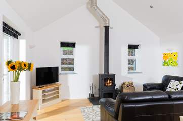 The light and airy open plan living-room.