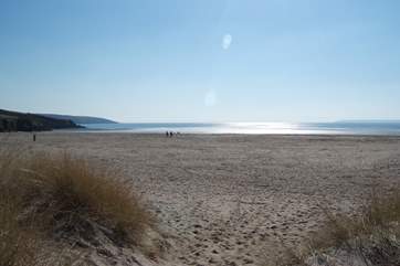 Par Sands is only seven miles away, perfect for dog walking and paddling (and with parking right by the beach).