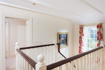 The light and open landing upstairs.