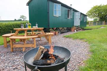 There is plenty of space here, a picnic table and a fire pit so that you can sit out and watch the night skies - no light pollution here at all.