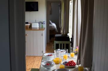 Enjoy a leisurely breakfast together.
