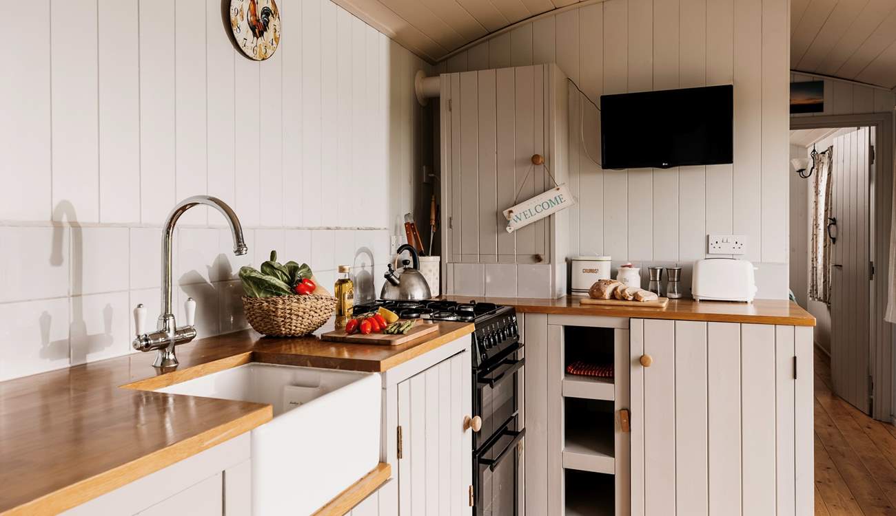 The gorgeous kitchen is superbly equipped with everything you'll need to rustle up a delicious family feast.
