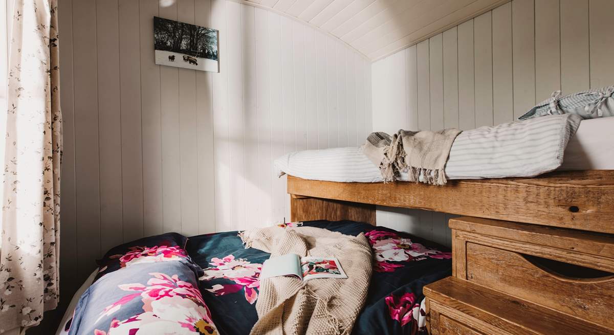 The cosy second bedroom (please note the top bunk is only suitable for children under 10 years, but the bottom bunk can be used by both adults and children). 