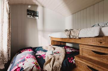 The cosy second bedroom (please note the top bunk is only suitable for children under 10 years, but the bottom bunk can be used by both adults and children).
