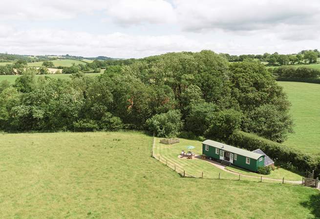 Total seclusion, with breathtaking views across rural green pastures and gentle rolling hills.