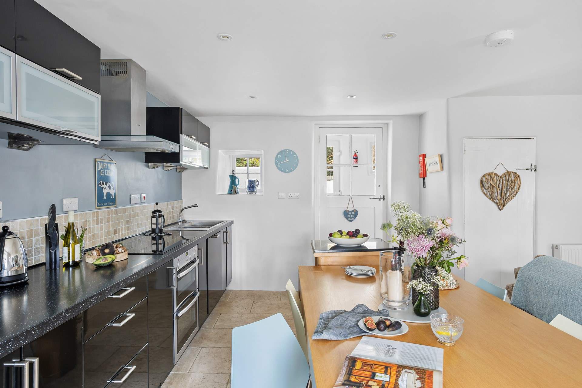 The stylish kitchen has all you need to serve up your holiday culinary delights.