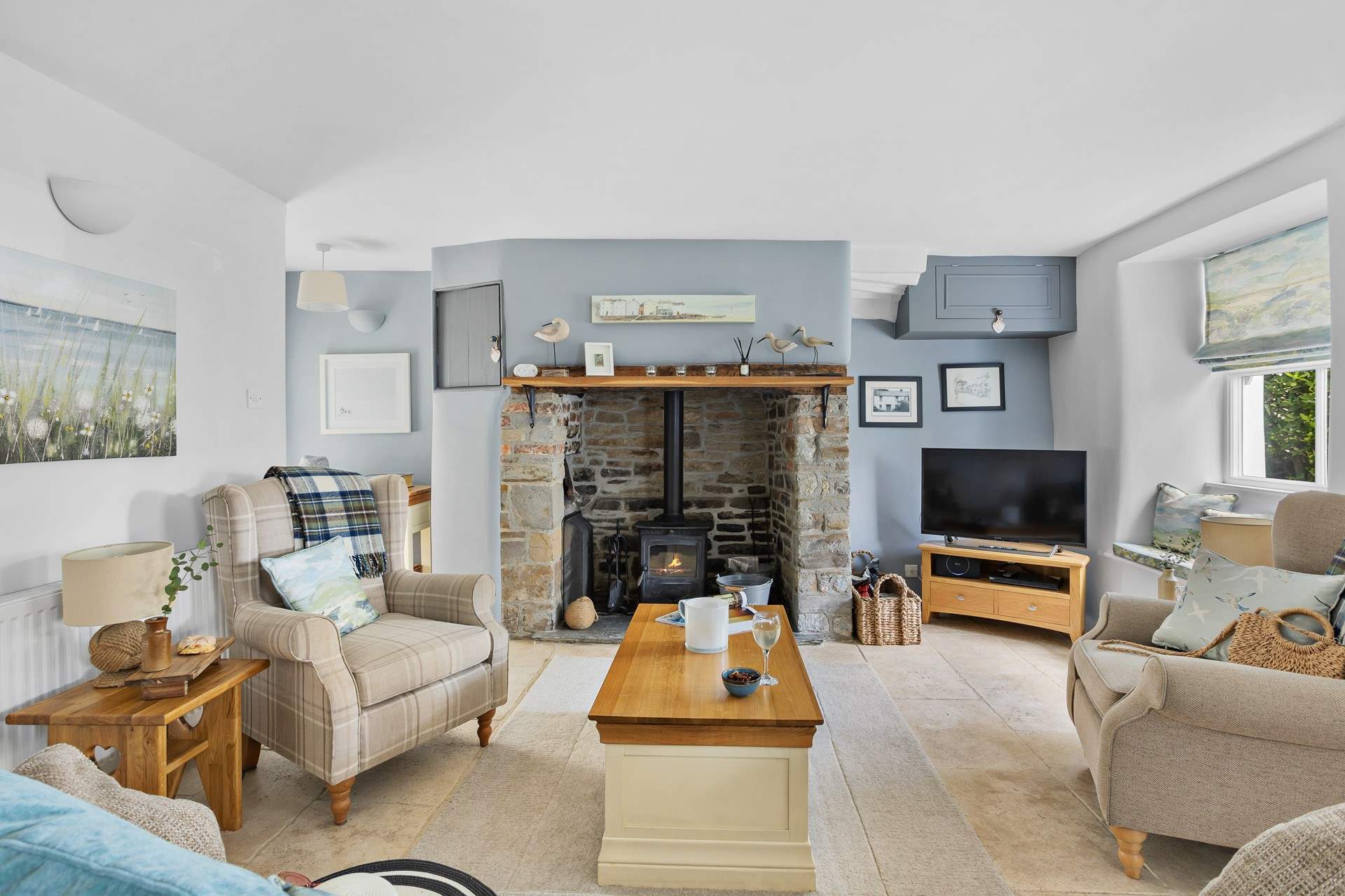 The toasty wood-burner makes this an ideal retreat all year round.
