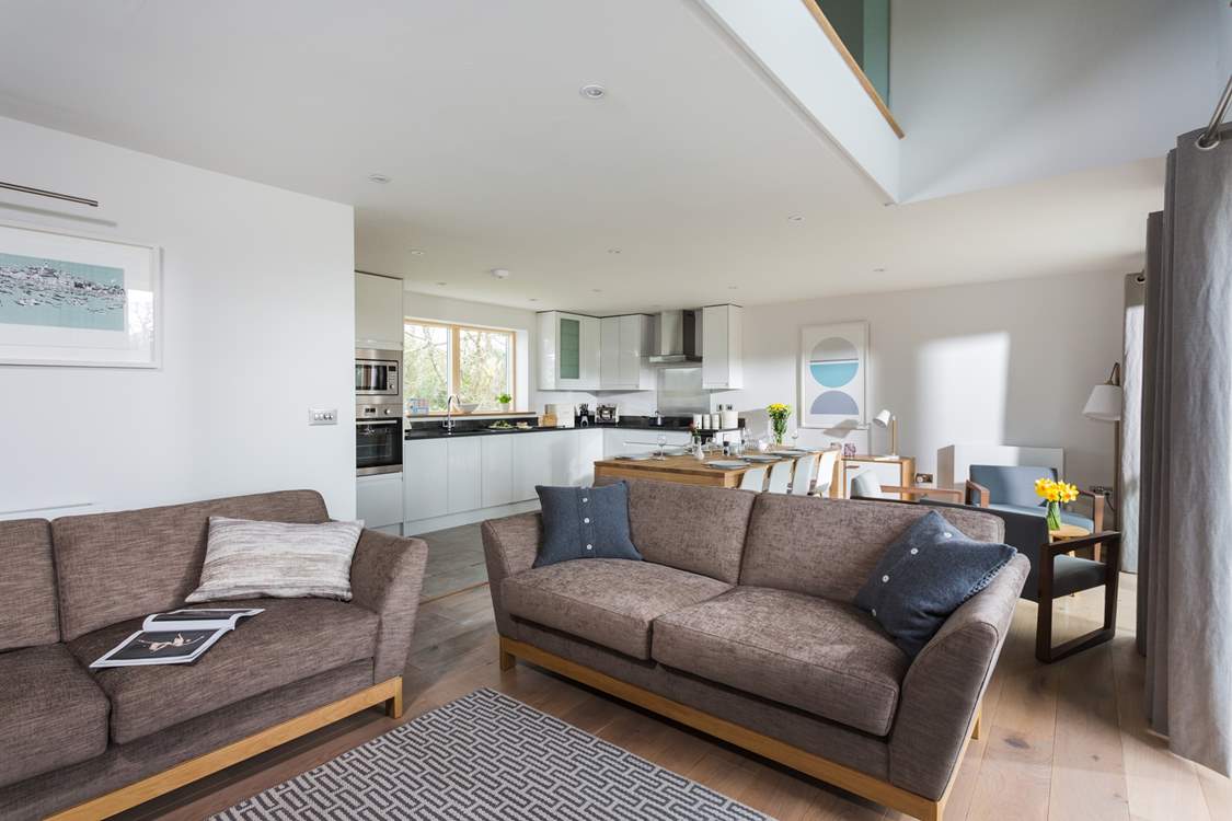 The light and scoiable open plan living space.