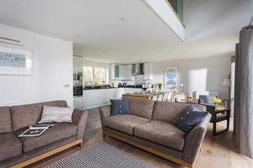 The light and scoiable open plan living space.