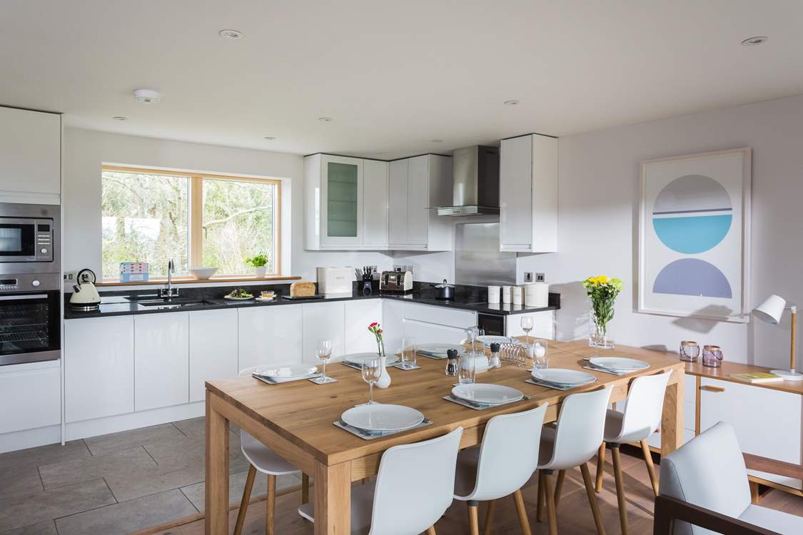 The fabulous kitchen is very well-equipped for all of your catering needs.