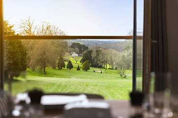 The fantastic views across the golf course down towards the water front.