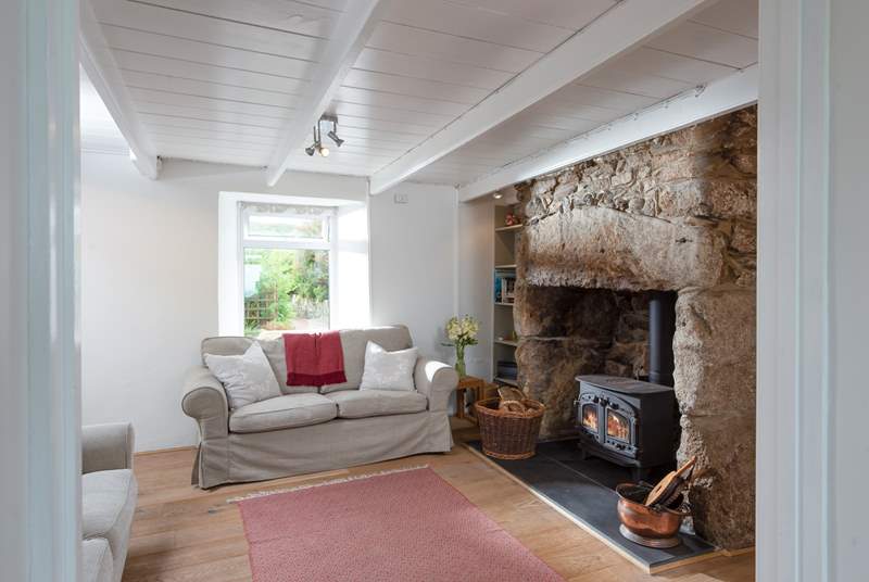 On cooler evenings, light the wood burner and cosy up.