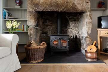 After a blustery day on the coast, snuggle up in front of the toasty wood burner.