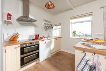 The modern kitchen-area.