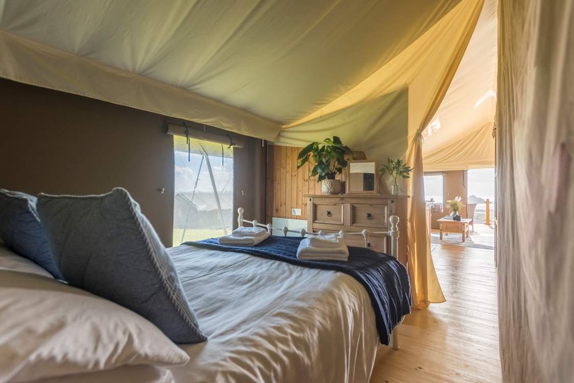 The main bedroom with its king-size bed.
