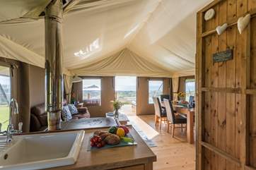 The beautiful view can be enjoyed whilst washing the dishes too!