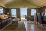 From the inside and the outside of this spacious safari tent, the views are breathtaking. 