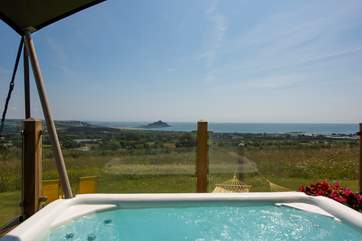 Of course, enjoying the view from the hot tub is a must.