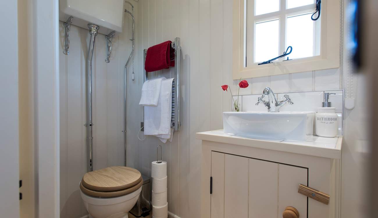 The ensuite shower room is surprisingly spacious. 