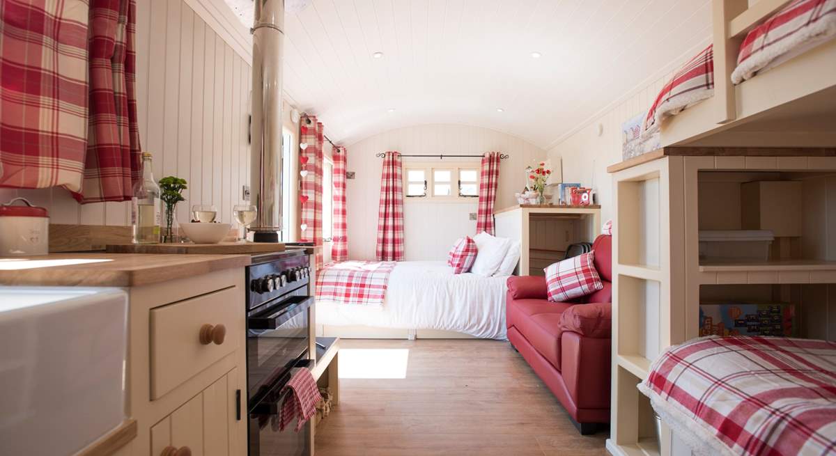 This superb shepherd's hut is big enough for a family of four.