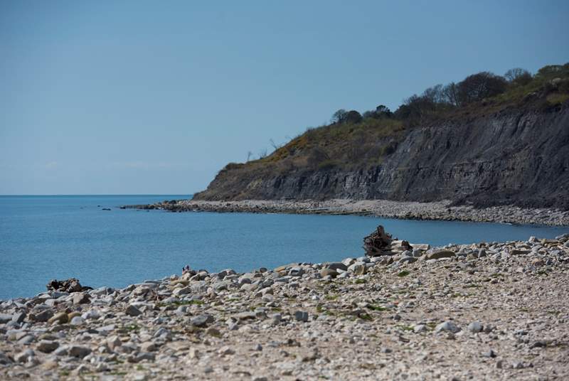 You really are right on the beach here, the cliffs are formed of blue lias clay, where many a fossil has been discovered over the years.