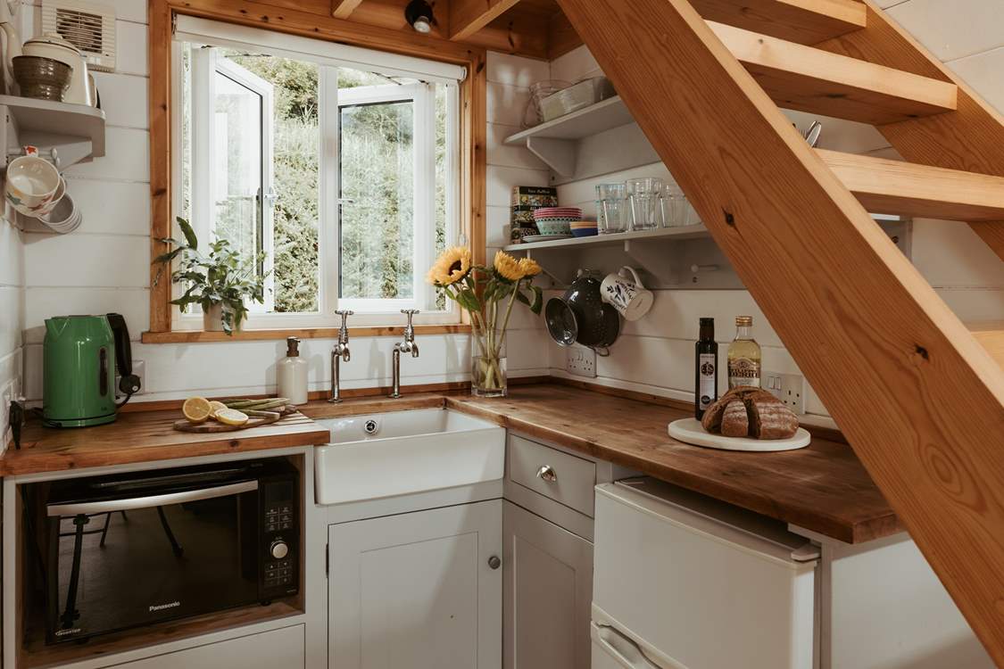 The kitchen is well equipped for your unique staycation.